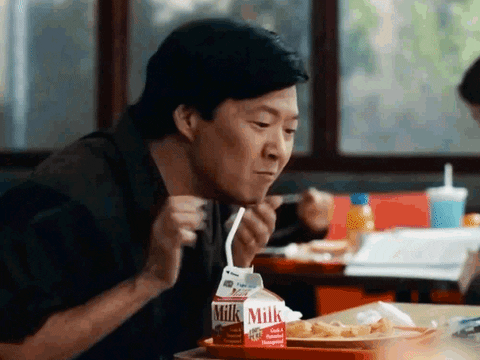 Ken Jeong Milk Spit GIF