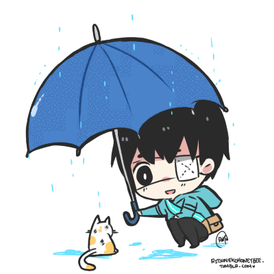 Ken Kaneki Holding An Umbrella GIF
