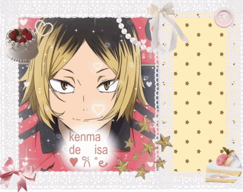 Kenma de Isa with Hearts and Stars