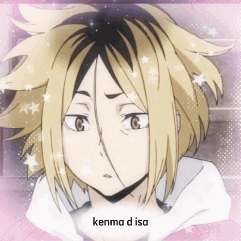 Kenma Disa Pink Background Stars