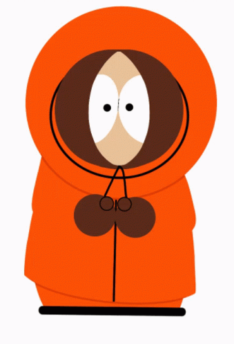 Kenny From South Park in Orange Hoodie and Glasses