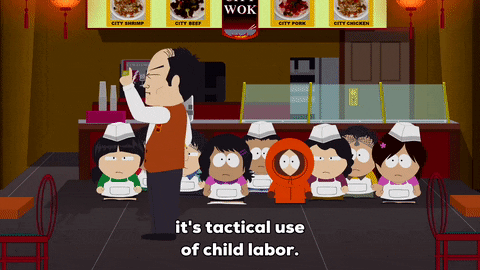 Kenny Mccormick Child Labor South Park GIF