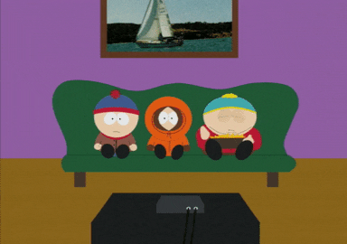 Kenny Mccormick Eric Cartman Watching Tv GIF