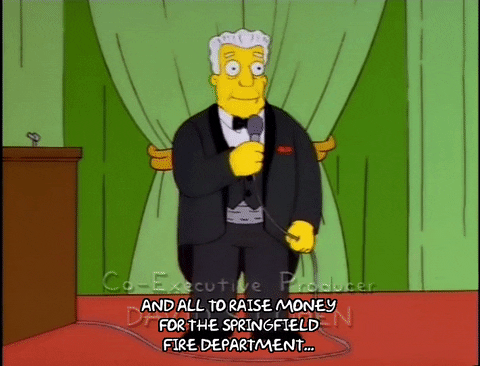 Kent Brockman Introduce Auctioneer GIF