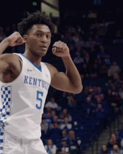 Kentucky Basketball Player Number 5 Flexing Muscles