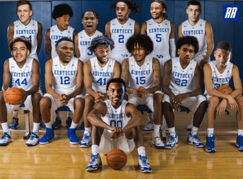 Kentucky Basketball Players Posing For Picture GIF