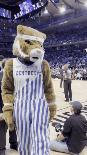 Kentucky Mascot in Overalls and Headband