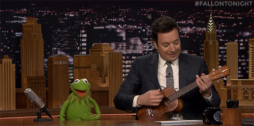 Kermit Dancing Beside Jimmy Fallon GIF