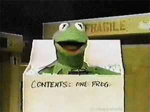 Kermit Dancing His Head Inside Box GIF