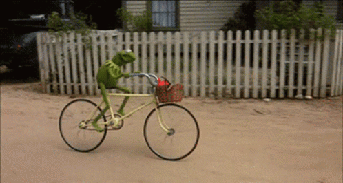 Kermit Frog Cool Bicycle Ride GIF