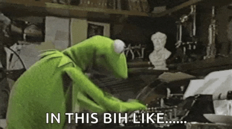 Kermit Frog Typing Like GIF