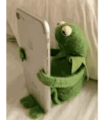 Kermit Holding Cell Phone