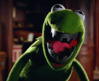 Kermit Metal Teeth Gaping Mouth Meme GIF