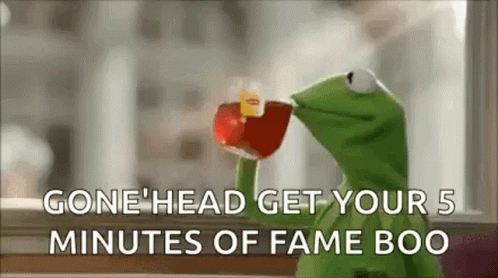 Kermit Tea Get Your 5 Minutes Of Fame GIF
