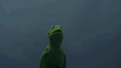 Kermit The Frog And Darth Vader Are Standing Next To Each Other In The Dark GIF