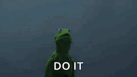 Kermit The Frog And Grim Reaper From The Muppets Are Standing Next To Each Other In A Dark Room . GIF