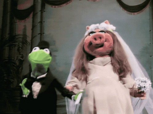 Kermit the Frog and Miss Piggy Bride and Groom