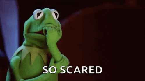 Kermit the Frog Covering Mouth So Scared