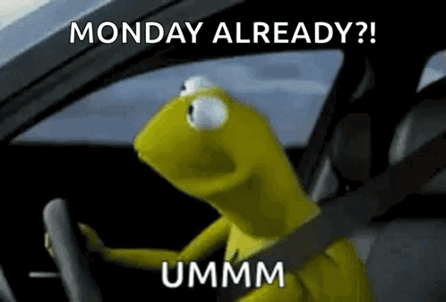 Kermit the Frog Driving Car Monday Already Ummm