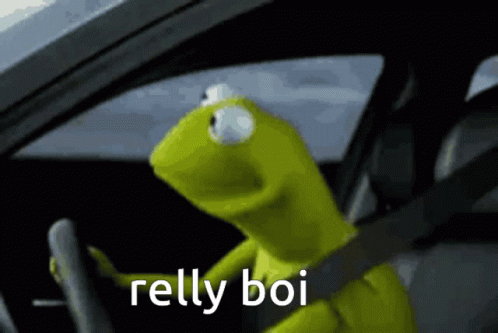 Kermit the Frog Driving Car Says Really Boi