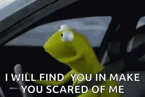 Kermit The Frog Driving I Will Find You GIF