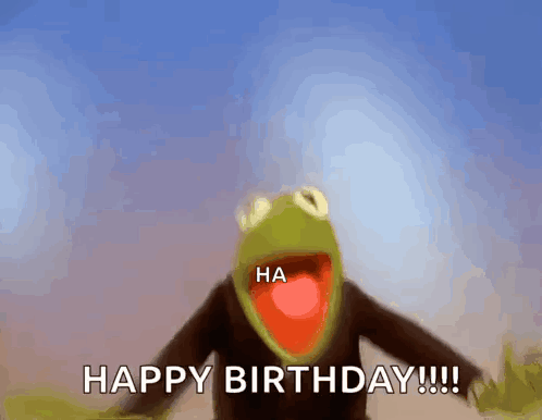 Kermit The Frog From Sesame Street Says Happy Birthday GIF