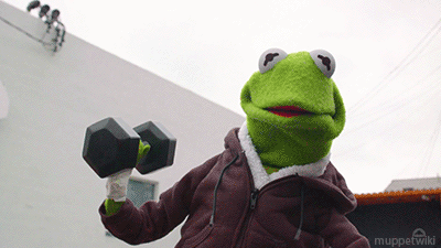 Kermit the Frog Holding Dumbbell
