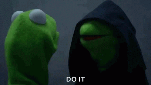 Kermit The Frog In Black Hood Next To Frog Puppet GIF