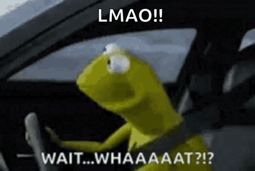 Kermit The Frog Is Driving A Car And Says Lmao Wait Whaaaat GIF
