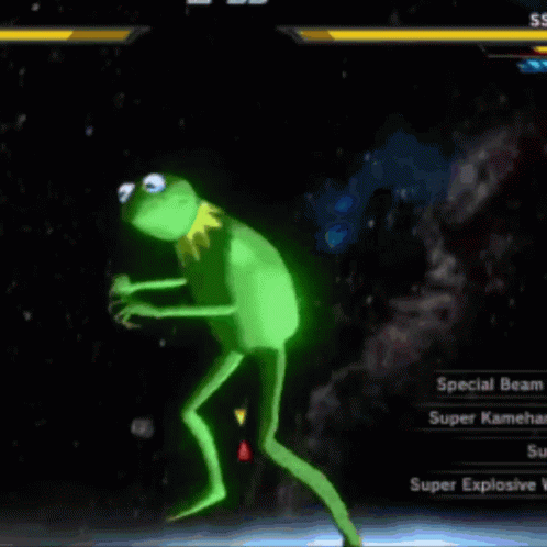 Kermit The Frog Is In A Video Game And Has A Special Beam Ability GIF