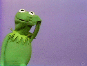 Kermit The Frog Is Pointing At A White Square GIF