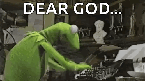 Kermit The Frog Is Typing On A Typewriter . GIF