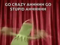 Kermit the Frog Screaming Before Red Curtain