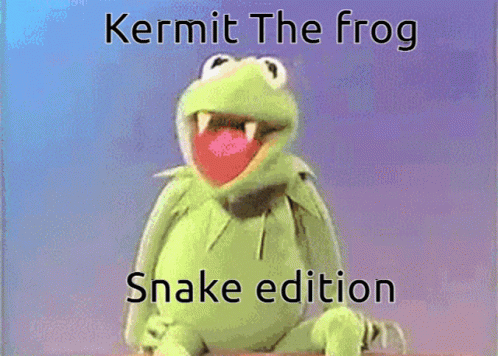 Kermit The Frog Sits Next To A Man In A Suit With The Caption Kermit The Frog Snake Edition GIF