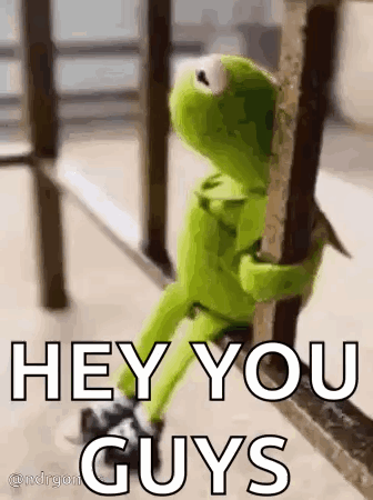Kermit the Frog Sitting on Railing