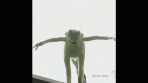 Kermit The Frog Standing With Arms Out GIF