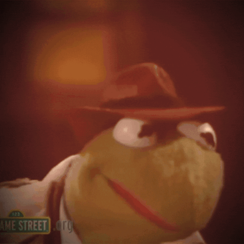 Kermit the Frog Wearing Hat Sesame Street