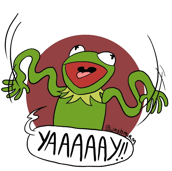 Kermit the Frog Yaaaay Speech Bubble