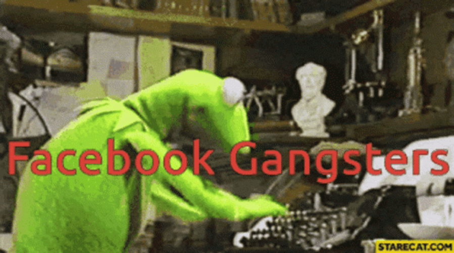 Kermit Typing Facebook Gangster GIF