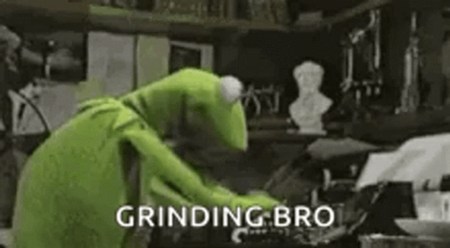 Kermit Typing Grinding Bro GIF