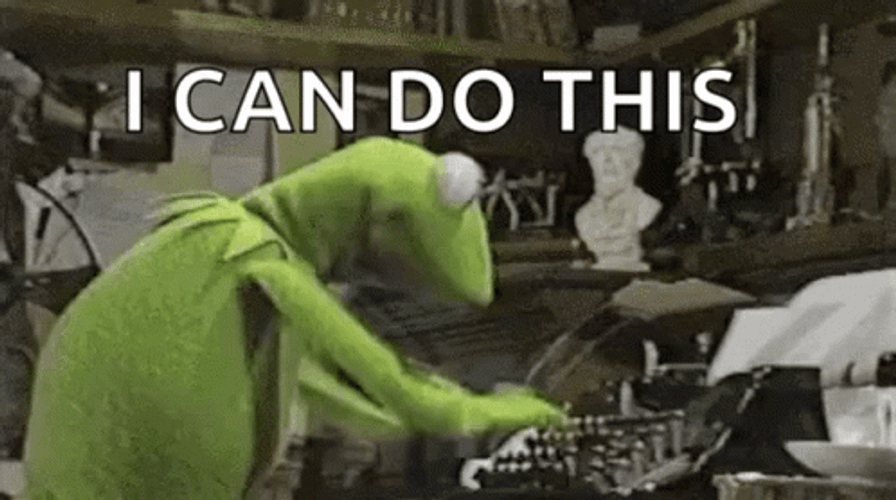 Kermit Typing I Can Do This GIF