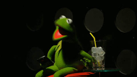 Kermit Typing Phone Juice GIF
