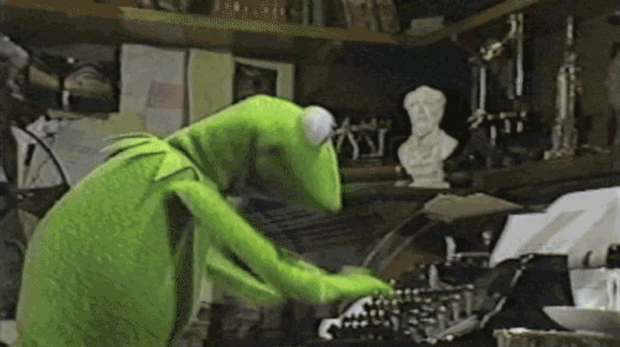 Kermit Typing Vintage Typewriter GIF