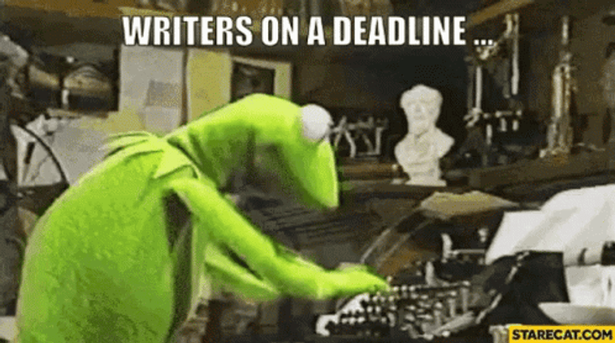 Kermit Typing Writers Deadline GIF