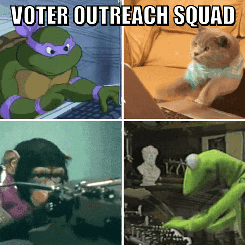 Kermit Voter Outreach Squad Meme GIF