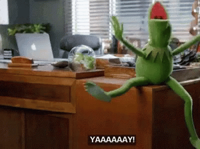 Kermit Yay In The Office GIF