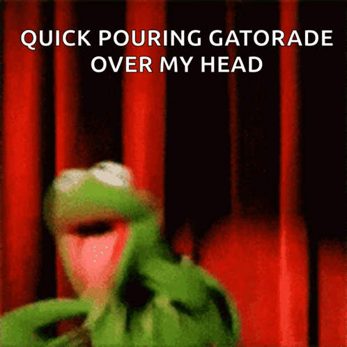 Kermit Yay Pouring Gatorade GIF