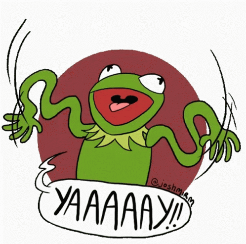 Kermit Yay Wiggly Hands GIF