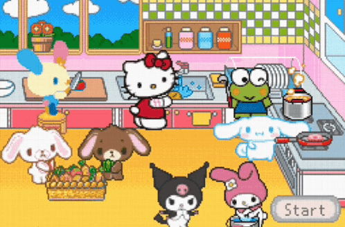 Keroppi And His Friends Enjoy Cooking GIF
