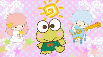 Keroppi And Little Twins Enjoy Singing GIF